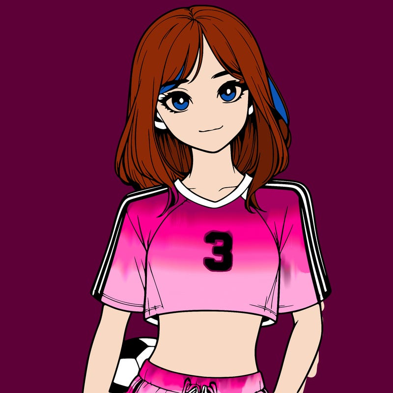 realistic girl wearing soccer jersey