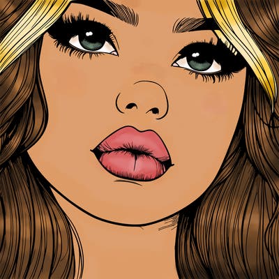 really realistic girl with lips