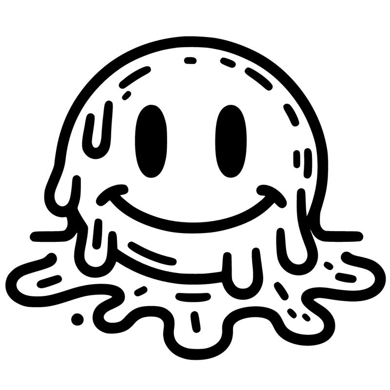 . melting smiley face