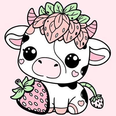 cute strawberry cow