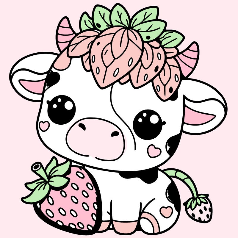 cute strawberry cow
