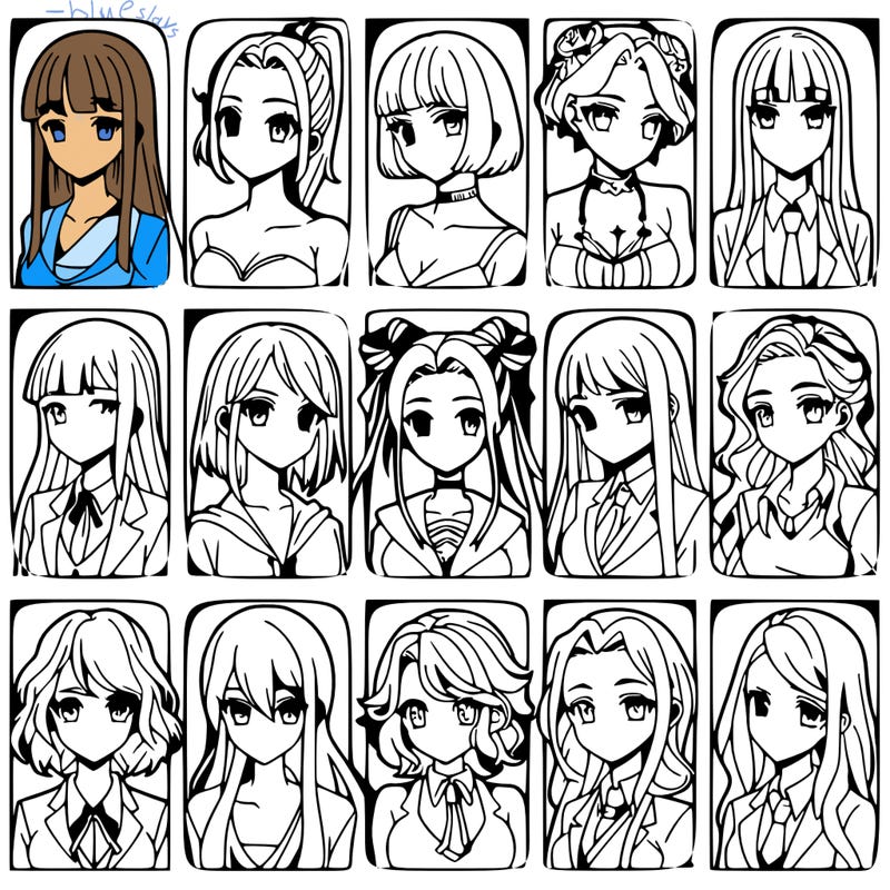 girls that look diffrent anime