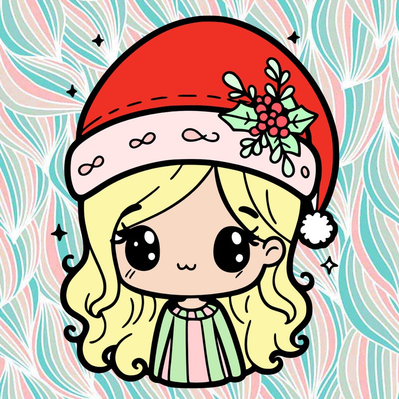 christmas hat girl