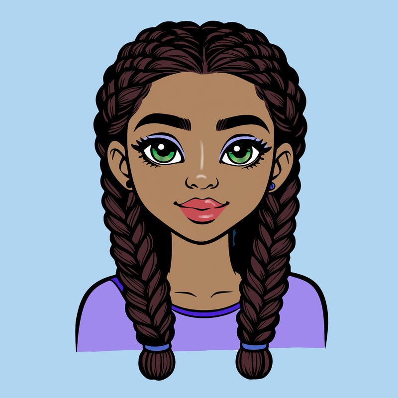 realistic girl with braids