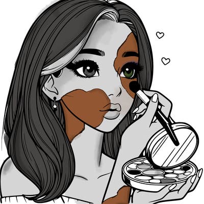 realistic girl doing makeup