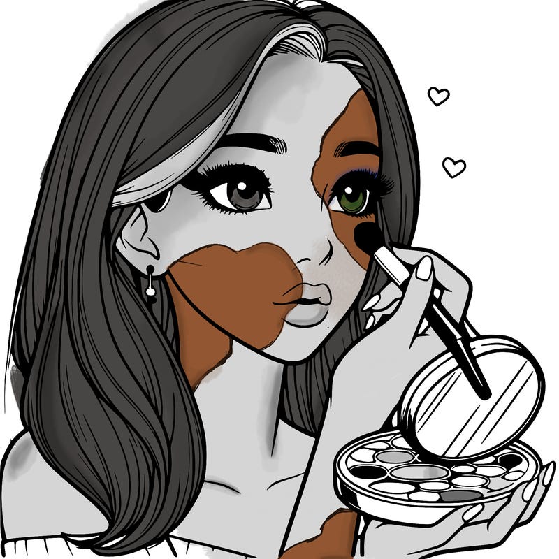 realistic girl doing makeup