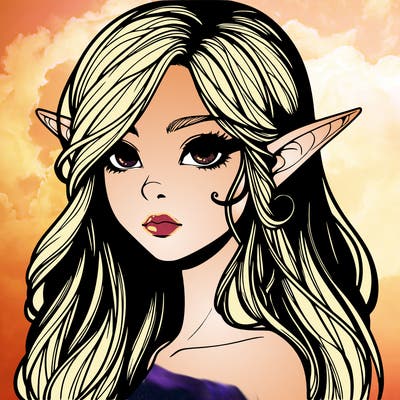 elf girl realistic dark fantasy