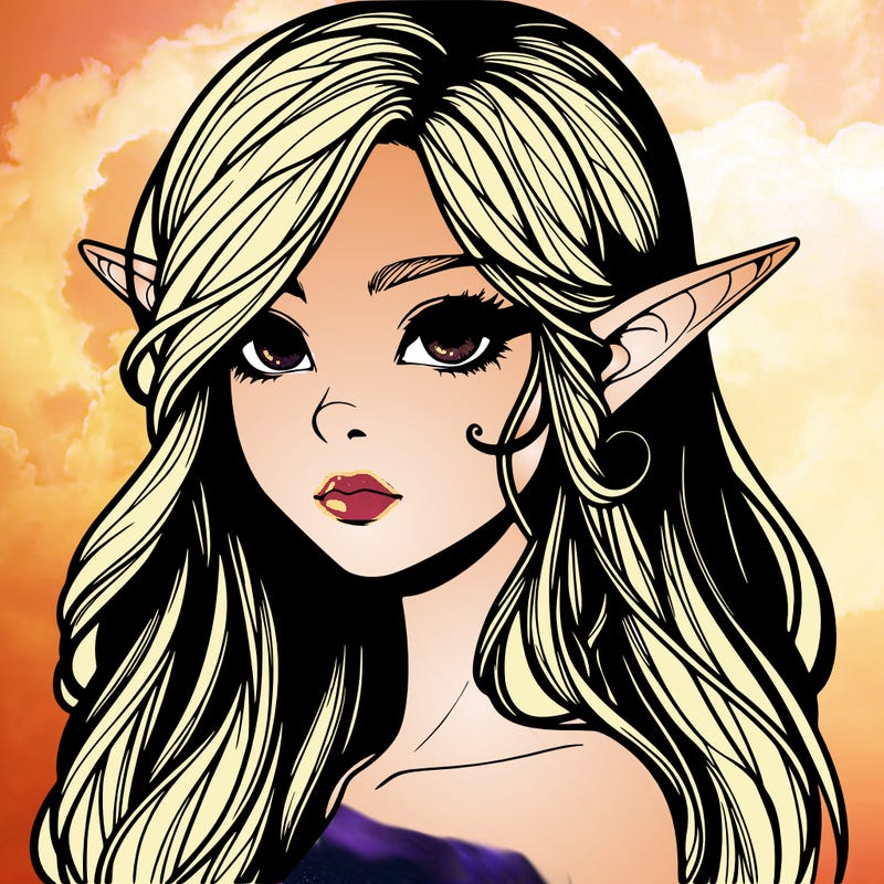 elf girl realistic dark fantasy