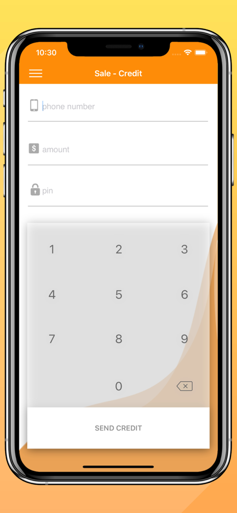 Interface do app Smart POS Belize para processar uma venda de crédito pré-pago