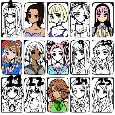 girls that look diffrent anime