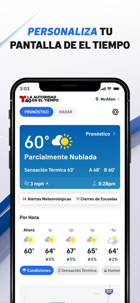 Telemundo 40: McAllen y Texas - Telemundo 40 mobile app weather forecast for McAllen Texas