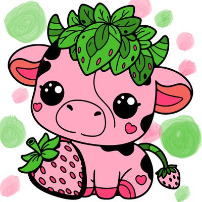 cute strawberry cow