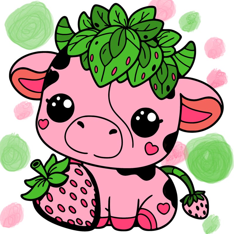 cute strawberry cow