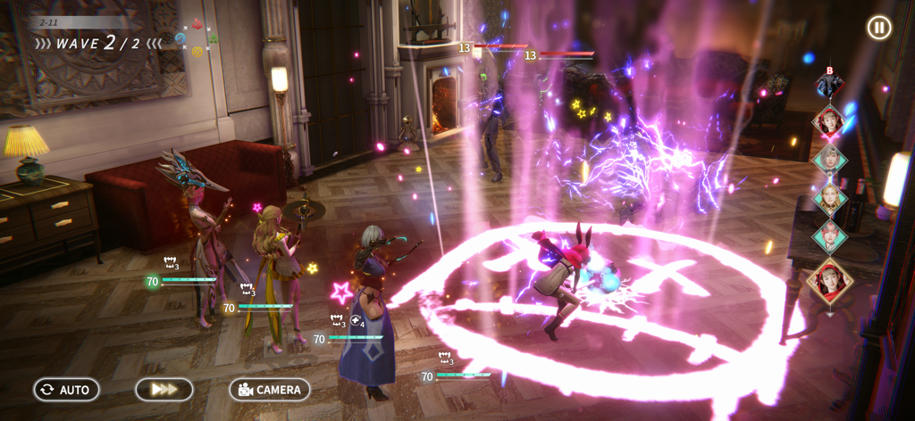 Rise of Eros: Desire - A tactical turn-based battle in Rise of Eros Desire showing characters using magic in a detailed 3D environment.