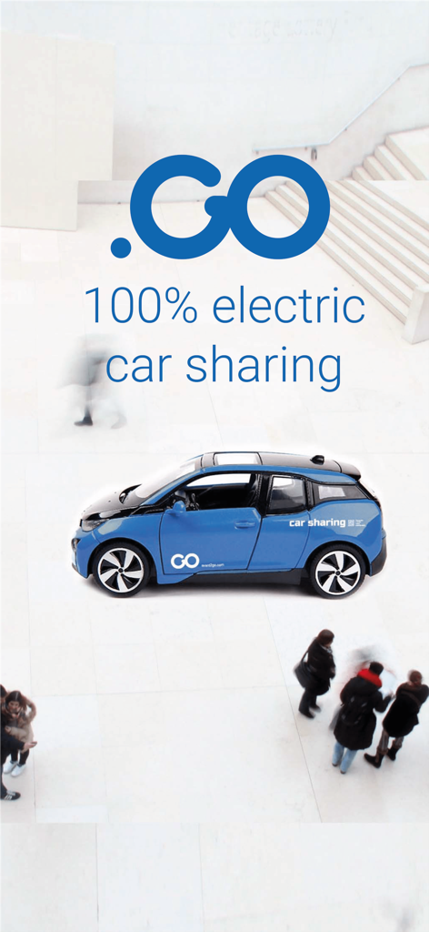 Avant2Go Car Sharing - 파란색 전기차와 함께하는 Avant2Go 100% 전기 카셰어링 서비스 광고