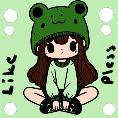 a girl wearing a frog hat and some frog socks