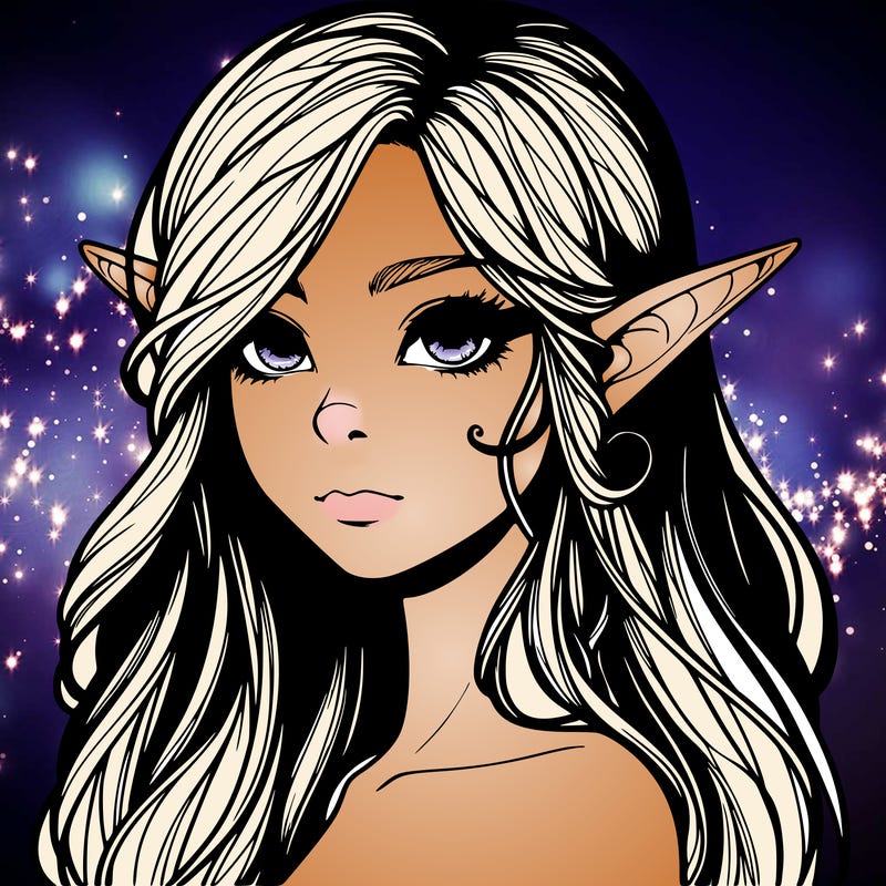 elf girl realistic dark fantasy