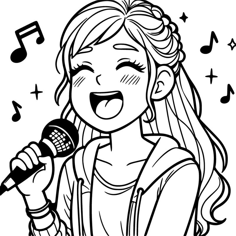 teenager girl singing