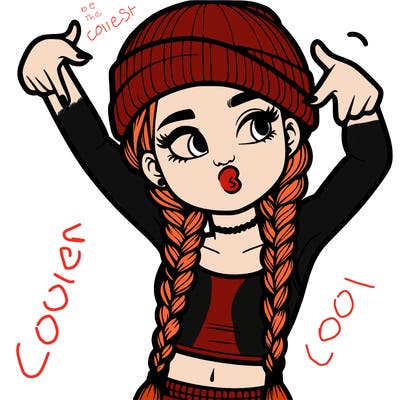 realistic teenage girl with braids and a beanie and crop top doing 🫶🏼