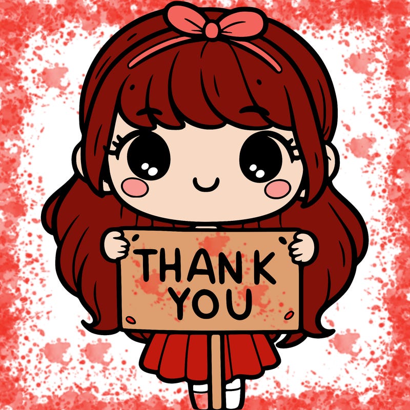 girl holding a thank you sign