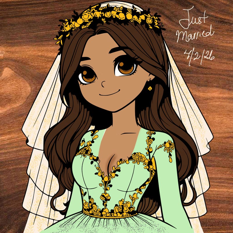 realistic girl in a wedding dress