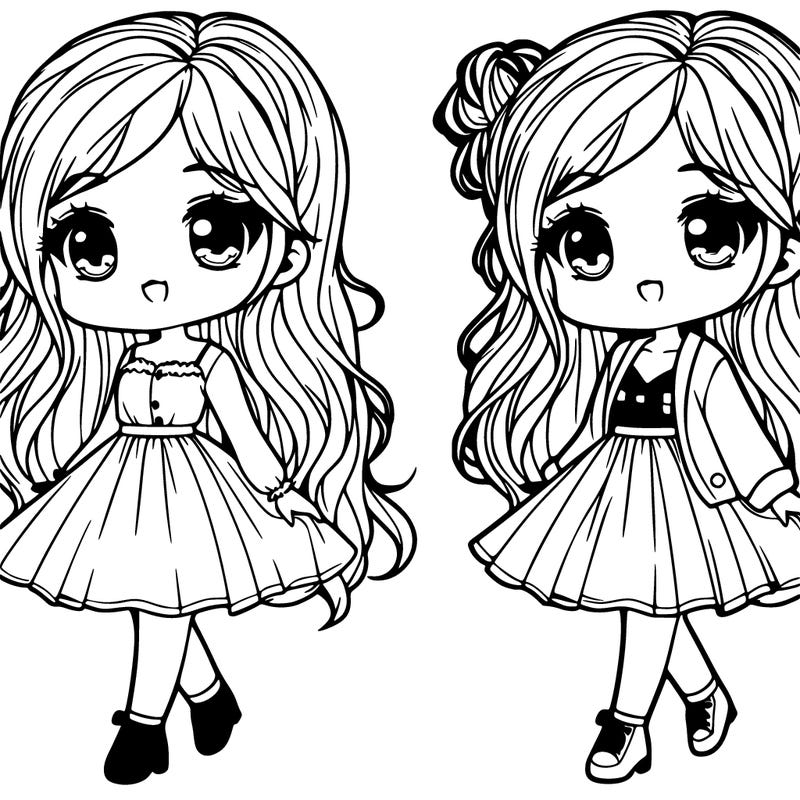 cute realistic women in a dress