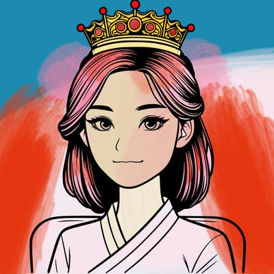 an asian woman who is a queen realistic