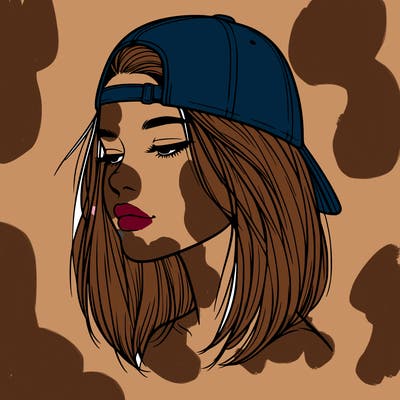 realistic  girl with a backwards hat