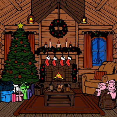 christmas house interior