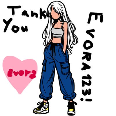 girl in baggy pants crop top and long hair