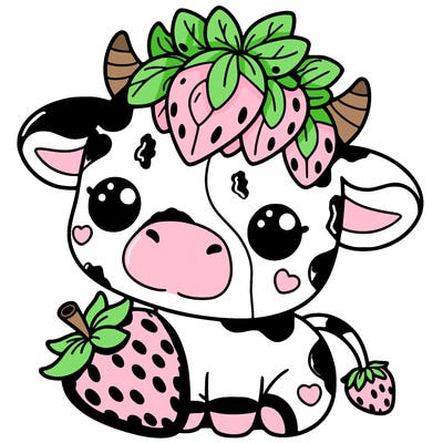 cute strawberry cow
