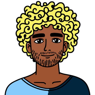 man with curly hair