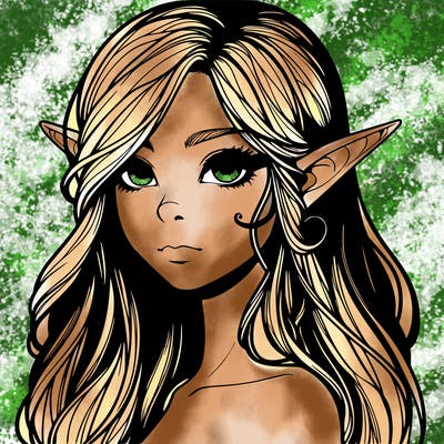 elf girl realistic dark fantasy