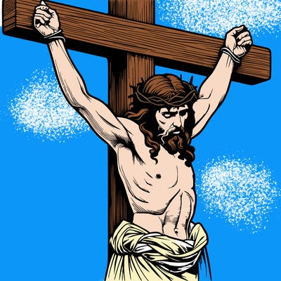 jesus realistic on the cross