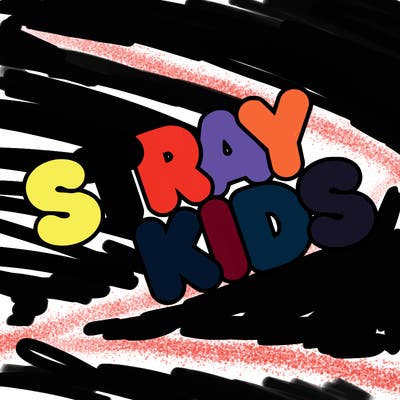 bubble letters saying stray kids