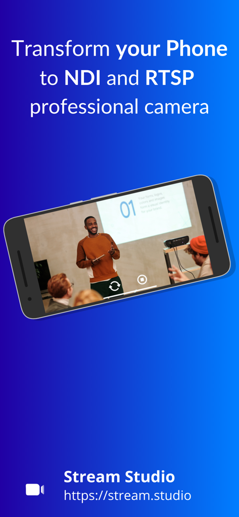 휴대폰을 전문가 수준의 NDI 및 RTSP 카메라로 변환