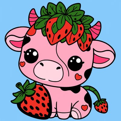 cute strawberry cow
