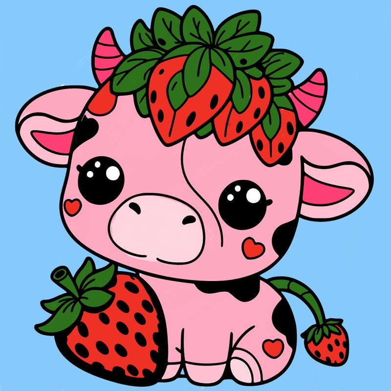 cute strawberry cow