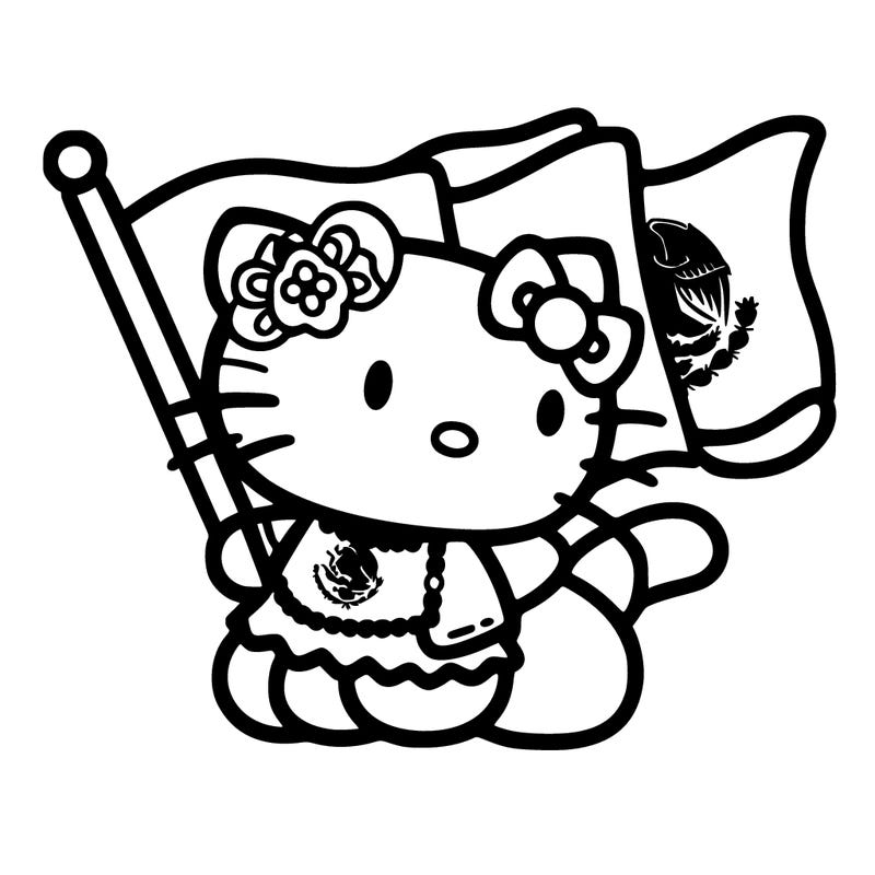 hello kitty mexican flag