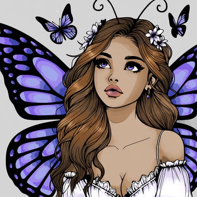 butterfly fairy realistic girl