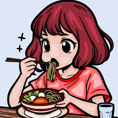 a girl eating food
