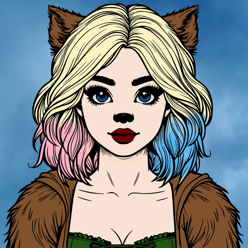 realistic girl as a werewolf