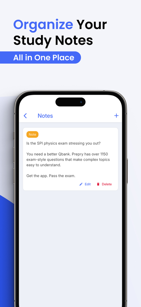 Prepry - ARDMS & CCI Exam Prep - Prepry app interface showing the study notes feature for sonography exam preparation