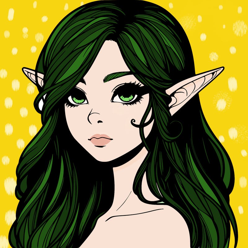 elf girl realistic dark fantasy