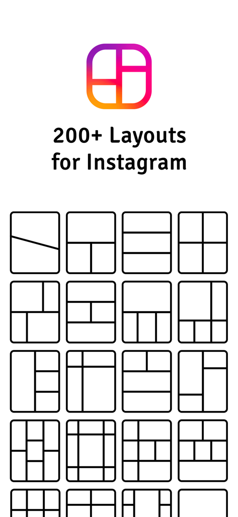 Layout for Instagram - Instagram 콜라주를 만들기 위한 200개 이상의 그리드 레이아웃 템플릿 표시