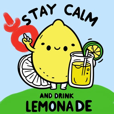 stay calm and drink lemonade
