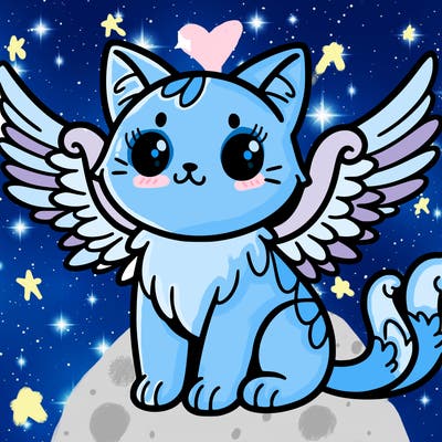 a cat with wings