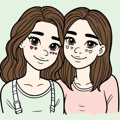 two teenage girls best friends