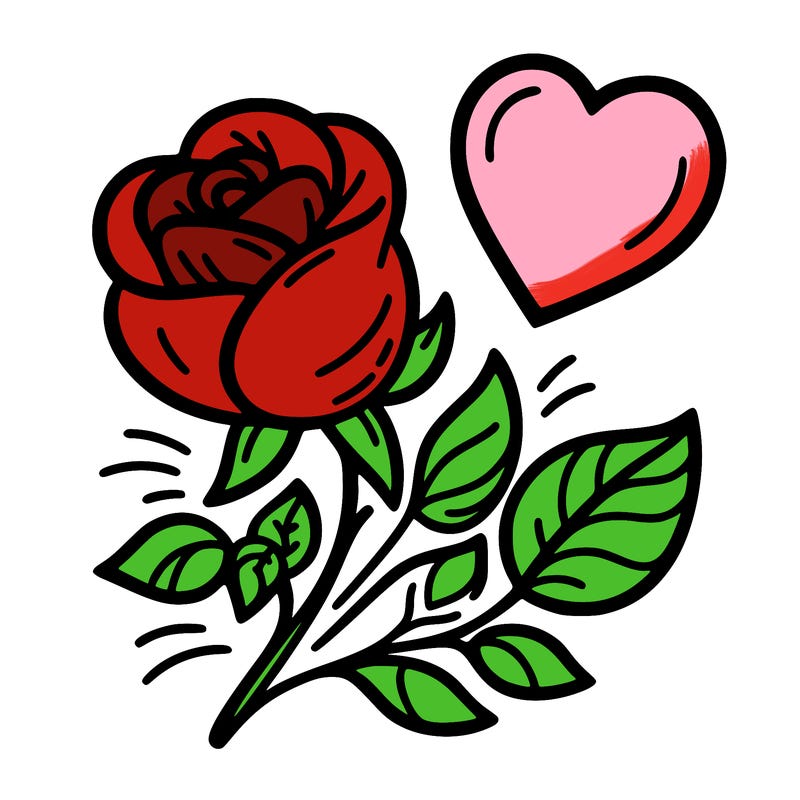 rose and heart