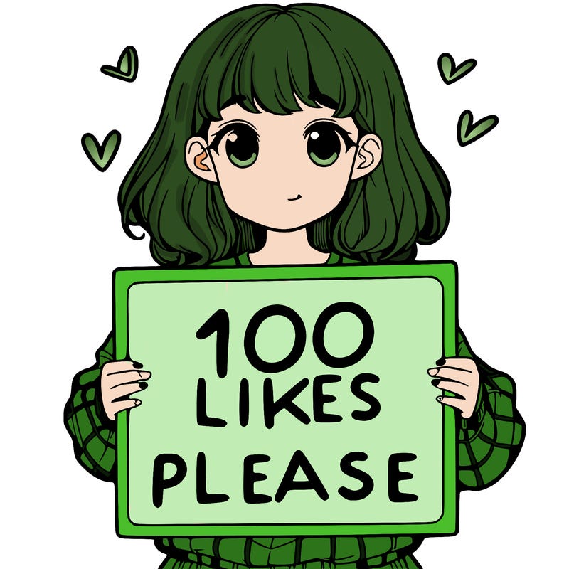 a girl holding a sign saying 100 likes please